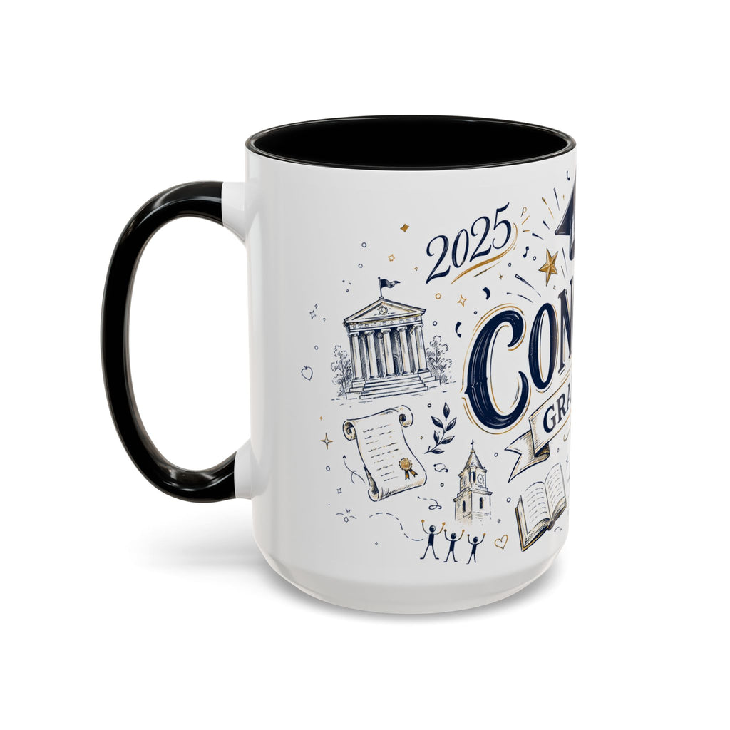 Congrats Graduate Coffee Mug | Class of 2026 Graduation Gift | Accent Color Ceramic 11oz 15oz