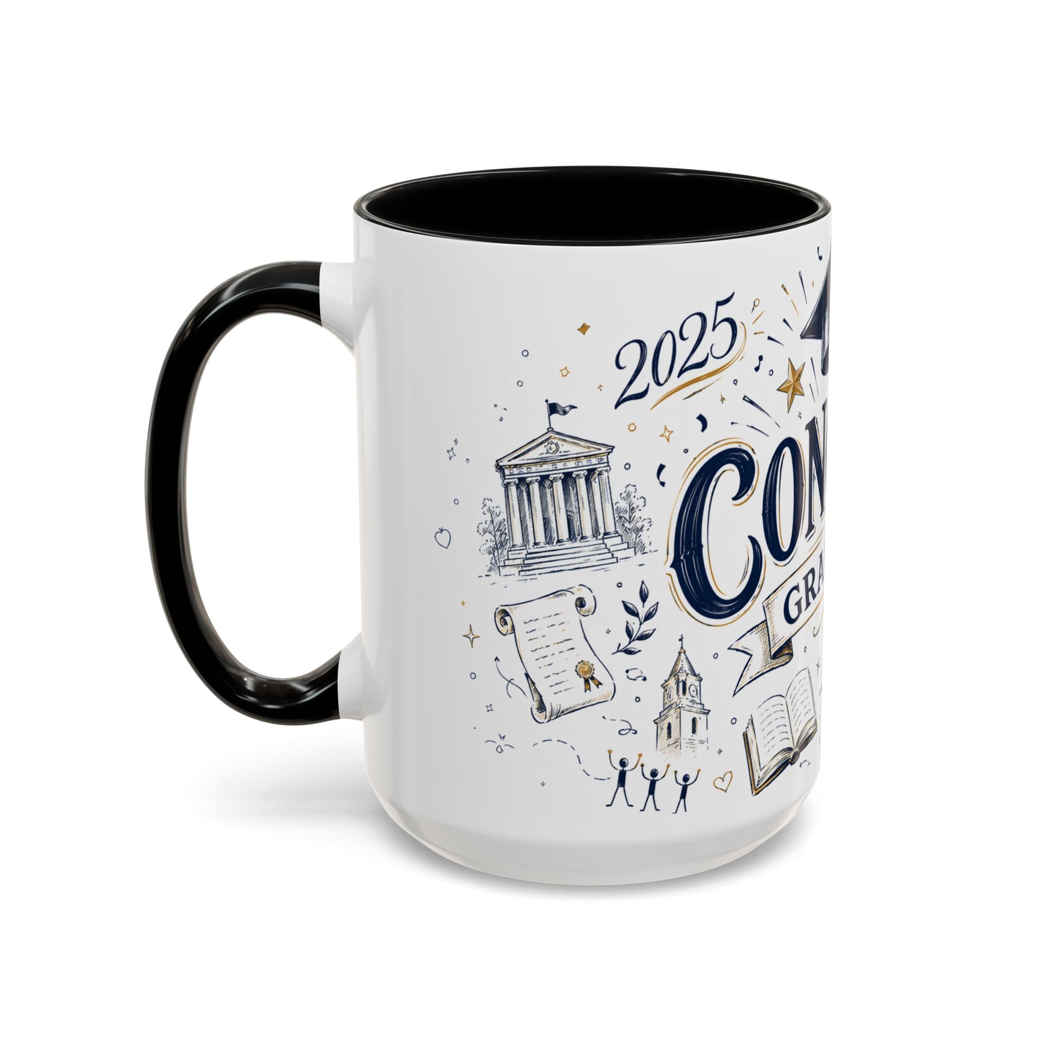 Congrats Graduate Coffee Mug | Class of 2026 Graduation Gift | Accent Color Ceramic 11oz 15oz