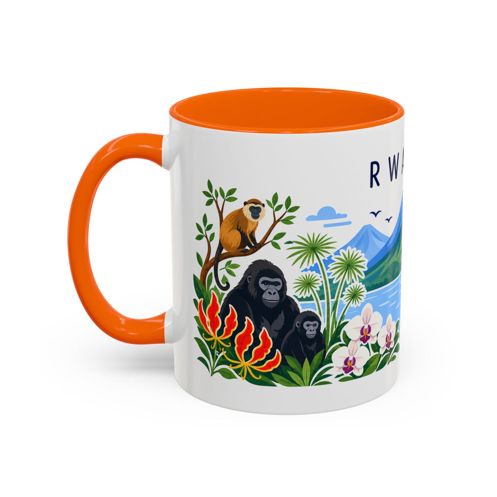 Rwanda Coffee Mug | Travel Souvenir Accent Mug | Country Gift Ceramic Cup 11oz 15oz
