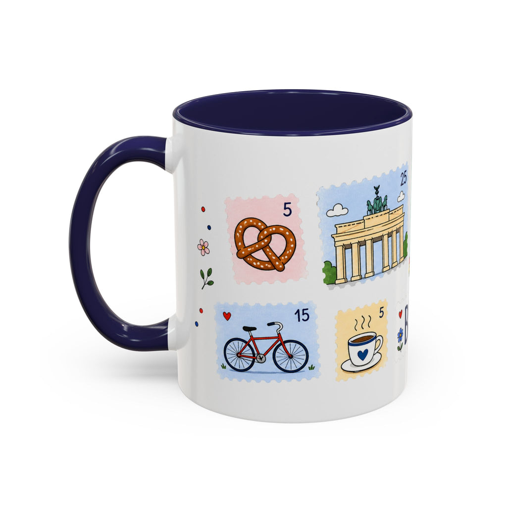 Berlin Coffee Mug | Postage Stamp Collage Mug | Travel Souvenir Accent Cup 11oz 15oz
