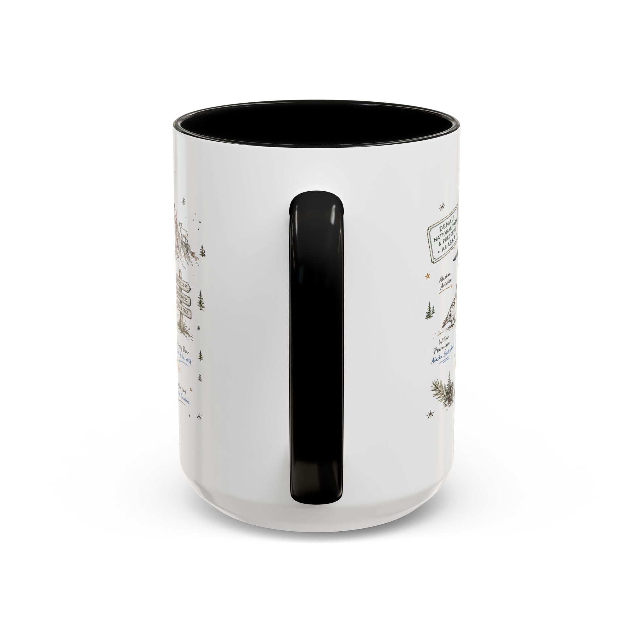 Denali National Park Coffee Mug | Alaska National Park Hiking Gift | Accent Color Ceramic 11oz 15oz