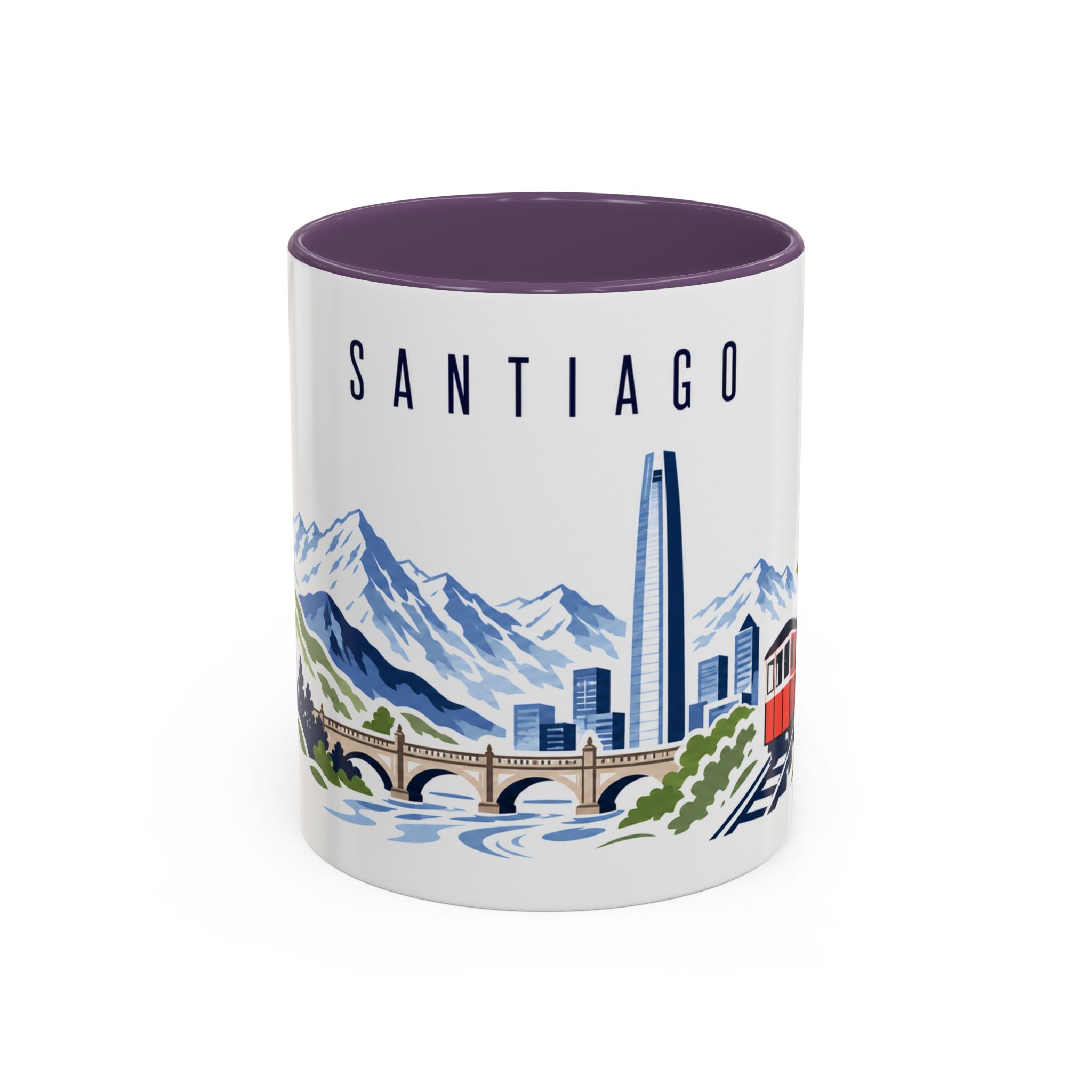 Santiago Coffee Mug | Chile Travel Souvenir | Porcelain Decal City Gift | 11oz 15oz Accent Mug