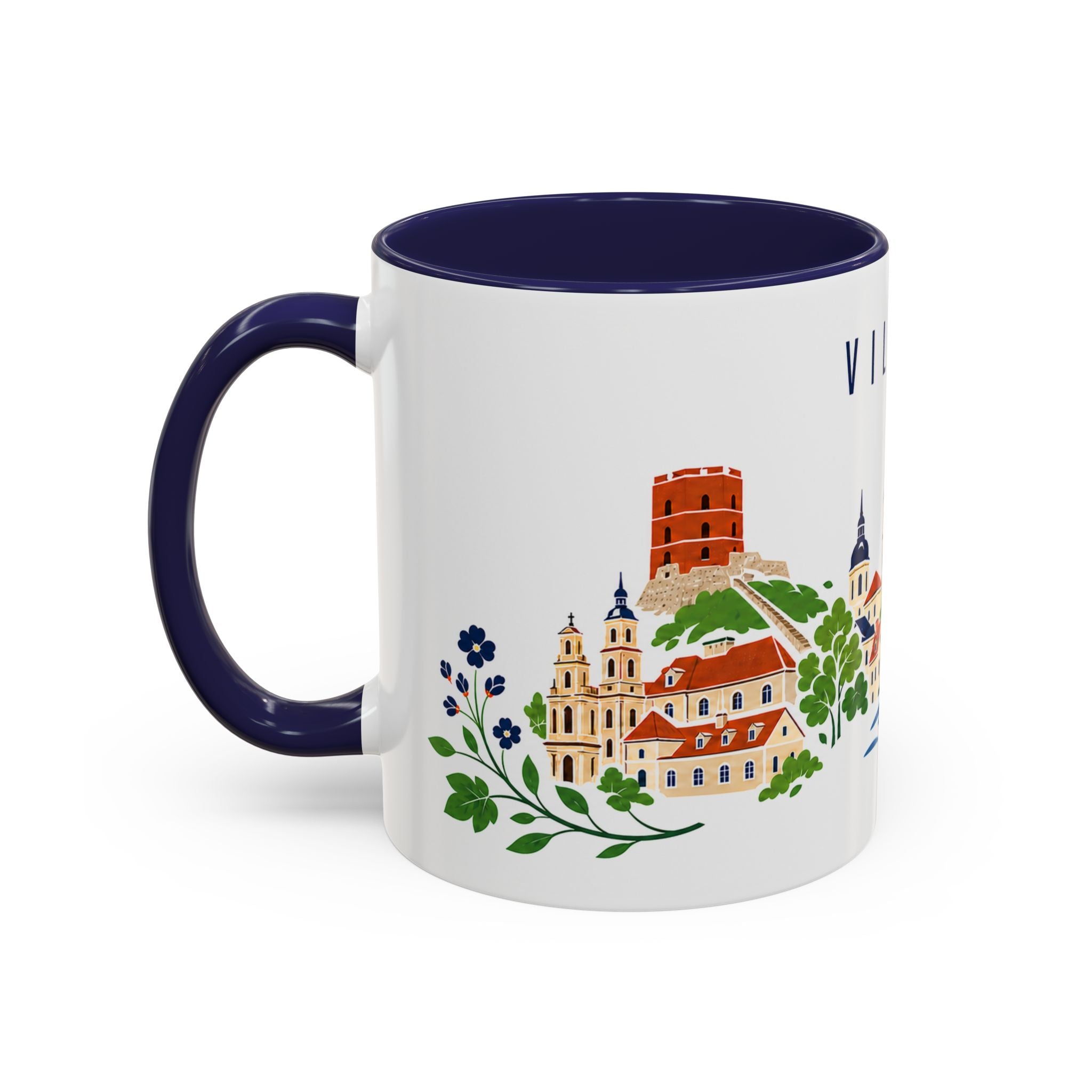 Vilnius Coffee Mug | Lithuania Travel Souvenir | Porcelain Decal City Gift | 11oz 15oz Accent Mug