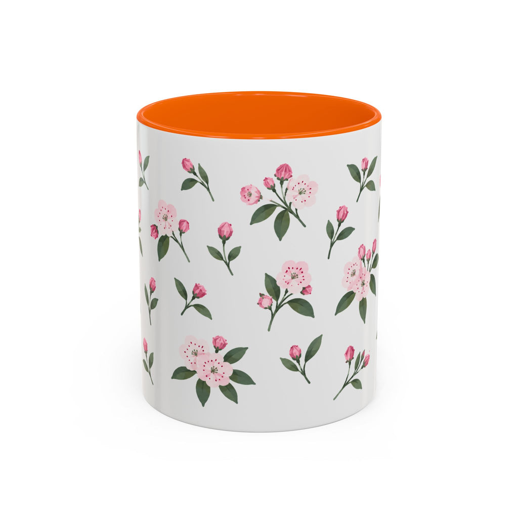 Connecticut Mountain Laurel Mug, State Flower Floral Coffee Cup, 11oz Botanical Gift