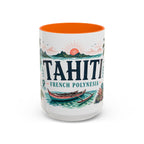 Tahiti Coffee Mug | Travel Destination Souvenir Gift | Accent Color Ceramic 11oz 15oz