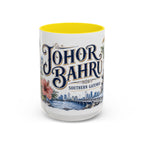 Johor Bahru Coffee Mug | Malaysia Travel Souvenir | Vintage Illustrated City Gift | 11 oz 15 oz Accent Mug