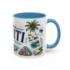 Tahiti Coffee Mug | Travel Destination Souvenir Gift | Accent Color Ceramic 11oz 15oz