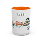 Hanoi Coffee Mug | Vietnam Travel Souvenir | Porcelain Decal City Gift | 11oz 15oz Accent Mug