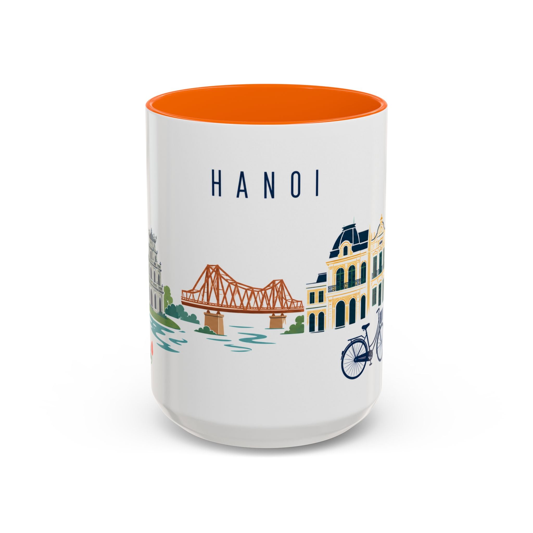 Hanoi Coffee Mug | Vietnam Travel Souvenir | Porcelain Decal City Gift | 11oz 15oz Accent Mug
