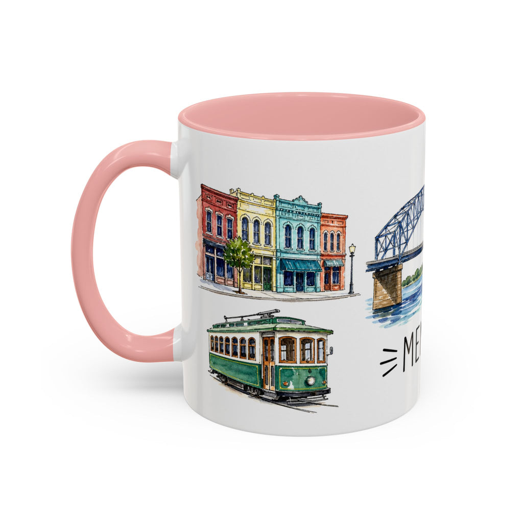 Memphis Illustrated Travel Mug | City Souvenir Accent Coffee Mug | 11oz 15oz Ceramic Cup