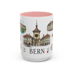 Bern Illustrated Travel Mug | City Souvenir Accent Coffee Mug | 11oz 15oz Ceramic Cup