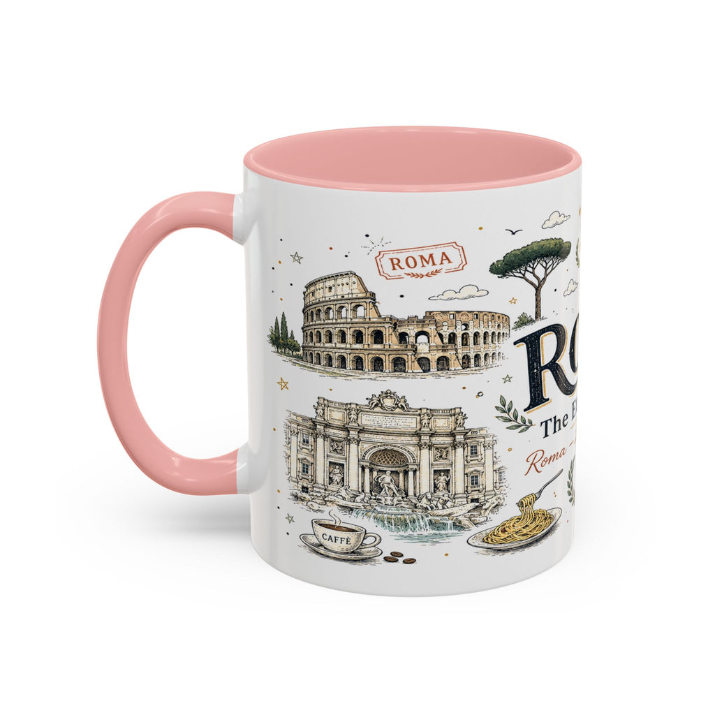 Rome Coffee Mug | Italy Souvenir Travel Gift | Accent Color Ceramic 11oz 15oz
