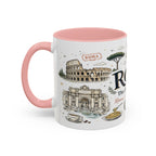 Rome Coffee Mug | Italy Souvenir Travel Gift | Accent Color Ceramic 11oz 15oz