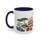 Rome Coffee Mug | Italy Travel Souvenir | Porcelain Decal City Gift | 11oz 15oz Accent Mug