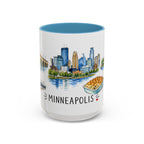 Minneapolis Illustrated Travel Mug | City Souvenir Accent Coffee Mug | 11oz 15oz Ceramic Cup