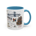 Philadelphia Coffee Mug | Pennsylvania Souvenir City Gift | Accent Color Ceramic 11oz 15oz