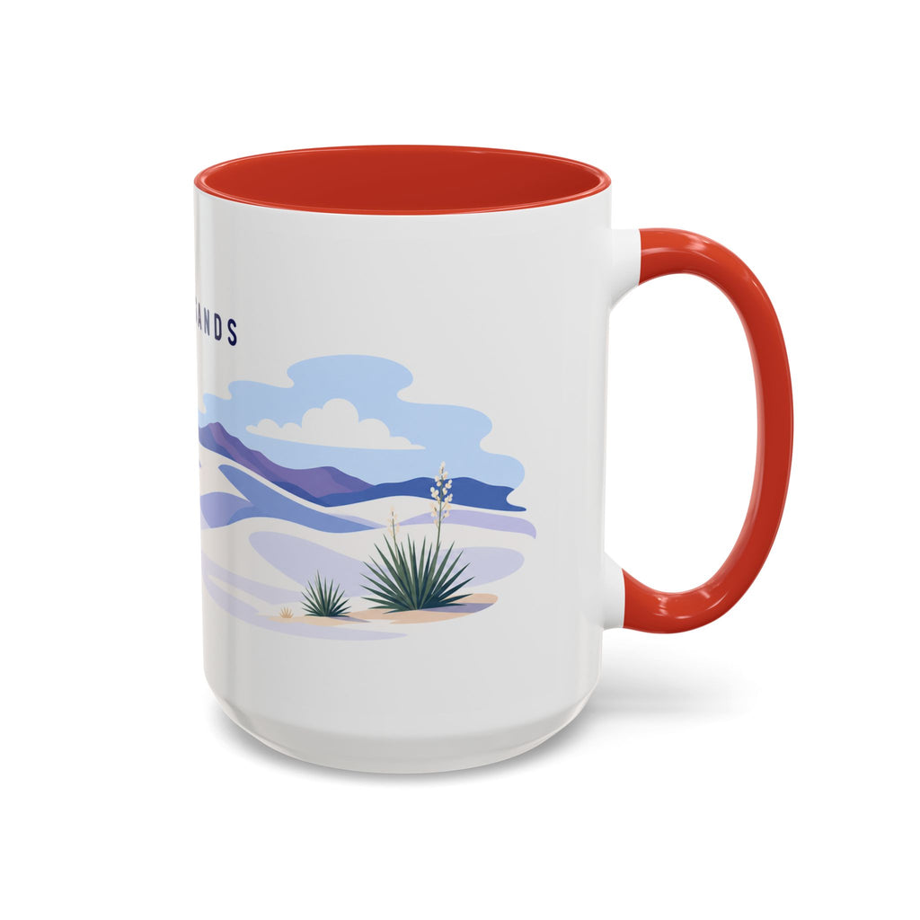 White Sands National Park Coffee Mug | Solid Color Block Park Souvenir | 11oz 15oz Accent Mug
