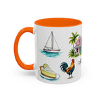 Key West Illustrated Travel Mug | City Souvenir Accent Coffee Mug | 11oz 15oz Ceramic Cup
