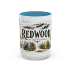 Redwood National Park Coffee Mug | California Coastal Forest Hiking Gift | Accent Color Ceramic 11oz 15oz