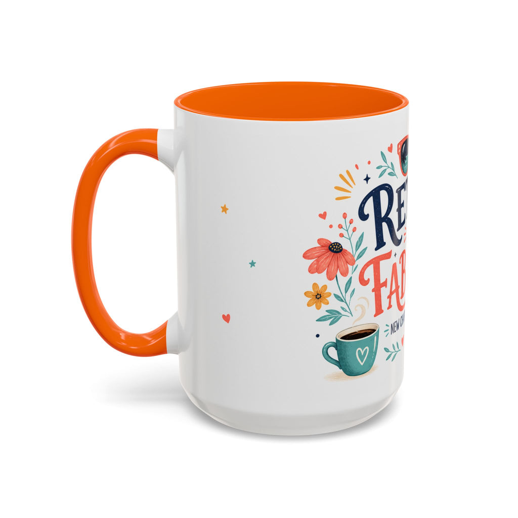 Retired And Fabulous Coffee Mug | Retirement Gift For Women Men | Accent Color Ceramic 11oz 15oz