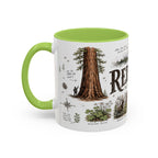 Redwood National Park Coffee Mug | California Coastal Forest Hiking Gift | Accent Color Ceramic 11oz 15oz