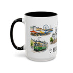 Helsinki Illustrated Travel Mug | City Souvenir Accent Coffee Mug | 11oz 15oz Ceramic Cup