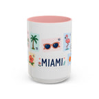 Miami Coffee Mug | Postage Stamp Collage Mug | Travel Souvenir Accent Cup 11oz 15oz