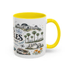Los Angeles Coffee Mug | California Souvenir City Gift | Accent Color Ceramic 11oz 15oz