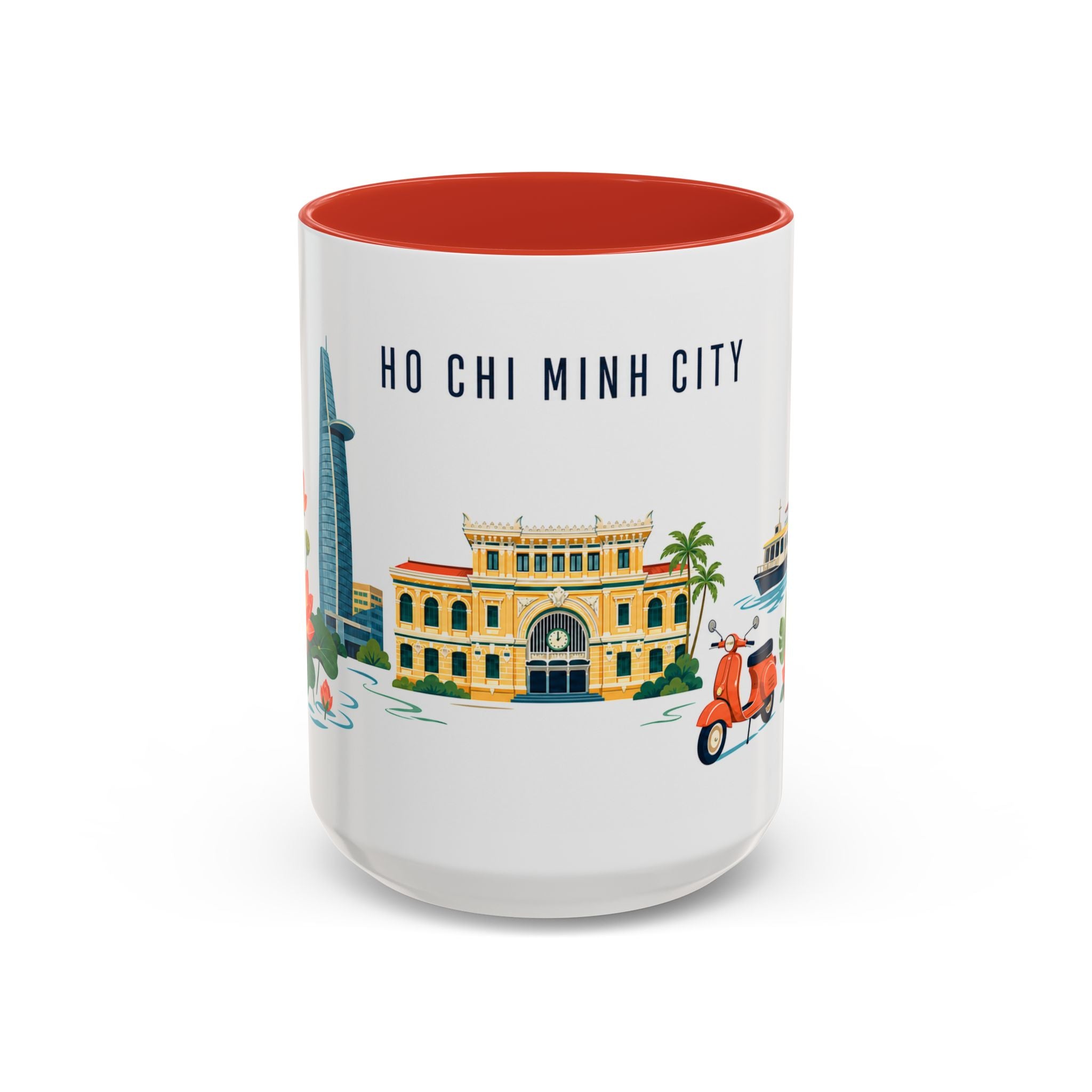 Ho Chi Minh City Coffee Mug | Vietnam Travel Souvenir | Porcelain Decal City Gift | 11oz 15oz Accent Mug