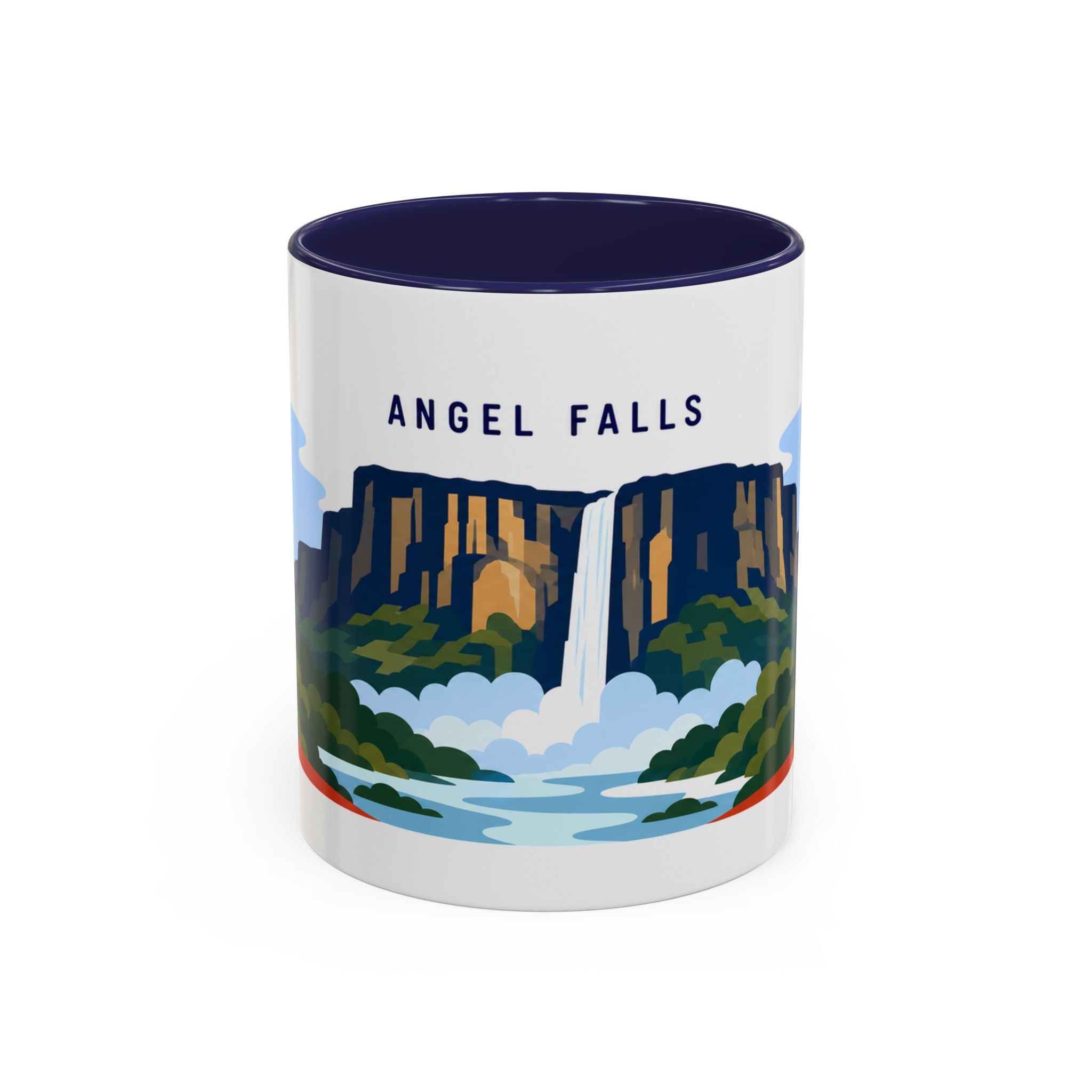 Angel Falls Coffee Mug | Travel Destination Souvenir Gift | Accent Color Ceramic 11oz 15oz