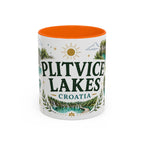 Plitvice Lakes Coffee Mug | Travel Destination Souvenir Gift | Accent Color Ceramic 11oz 15oz