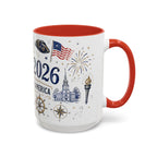 America 250 Coffee Mug | 1776-2026 Patriotic 4th of July Gift | Accent Color Ceramic 11oz 15oz