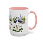 Charlotte Illustrated Travel Mug | City Souvenir Accent Coffee Mug | 11oz 15oz Ceramic Cup