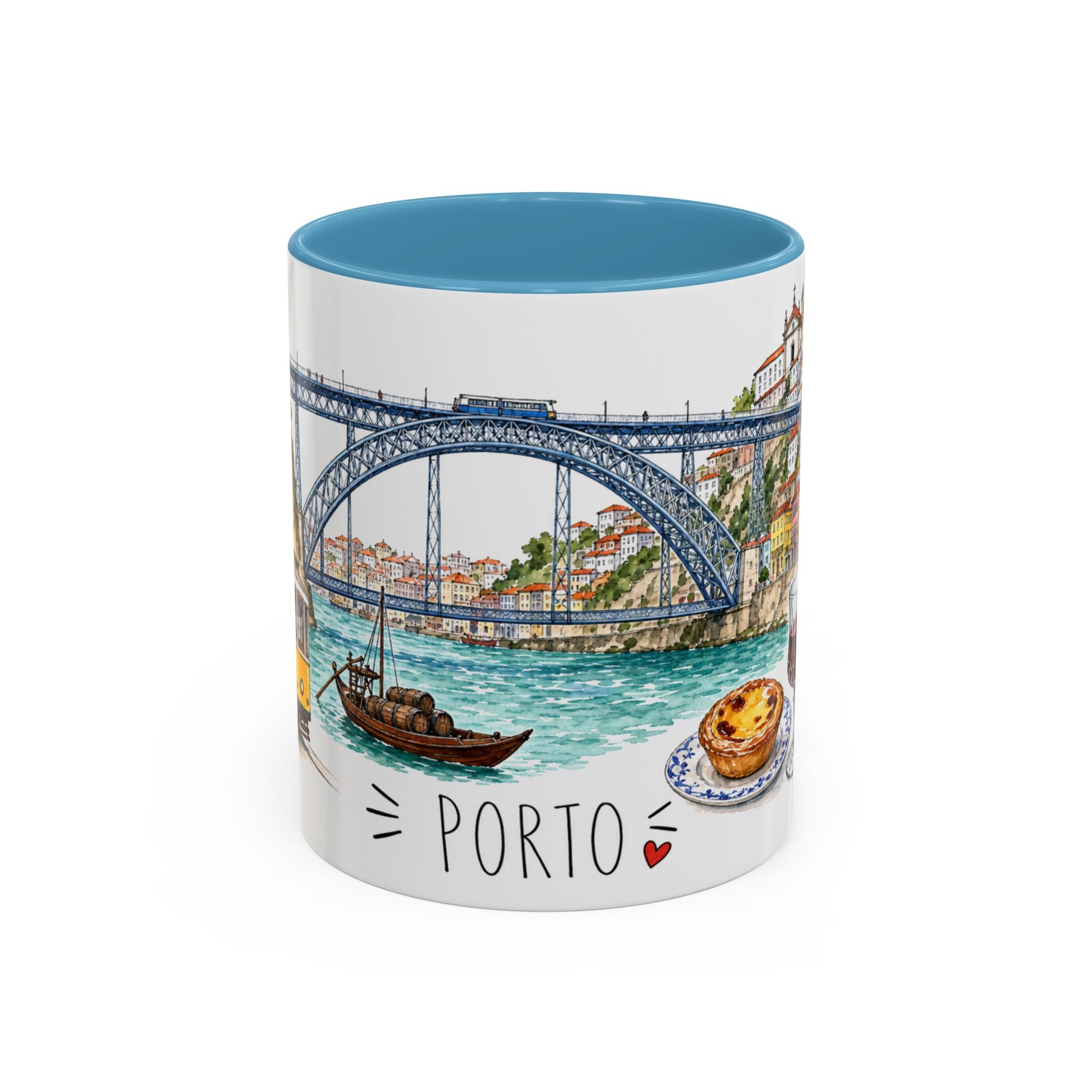 Porto Illustrated Travel Mug | City Souvenir Accent Coffee Mug | 11oz 15oz Ceramic Cup
