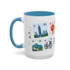 Taipei Coffee Mug | Postage Stamp Collage Mug | Travel Souvenir Accent Cup 11oz 15oz