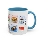 Singapore Coffee Mug | Postage Stamp Collage Mug | Travel Souvenir Accent Cup 11oz 15oz