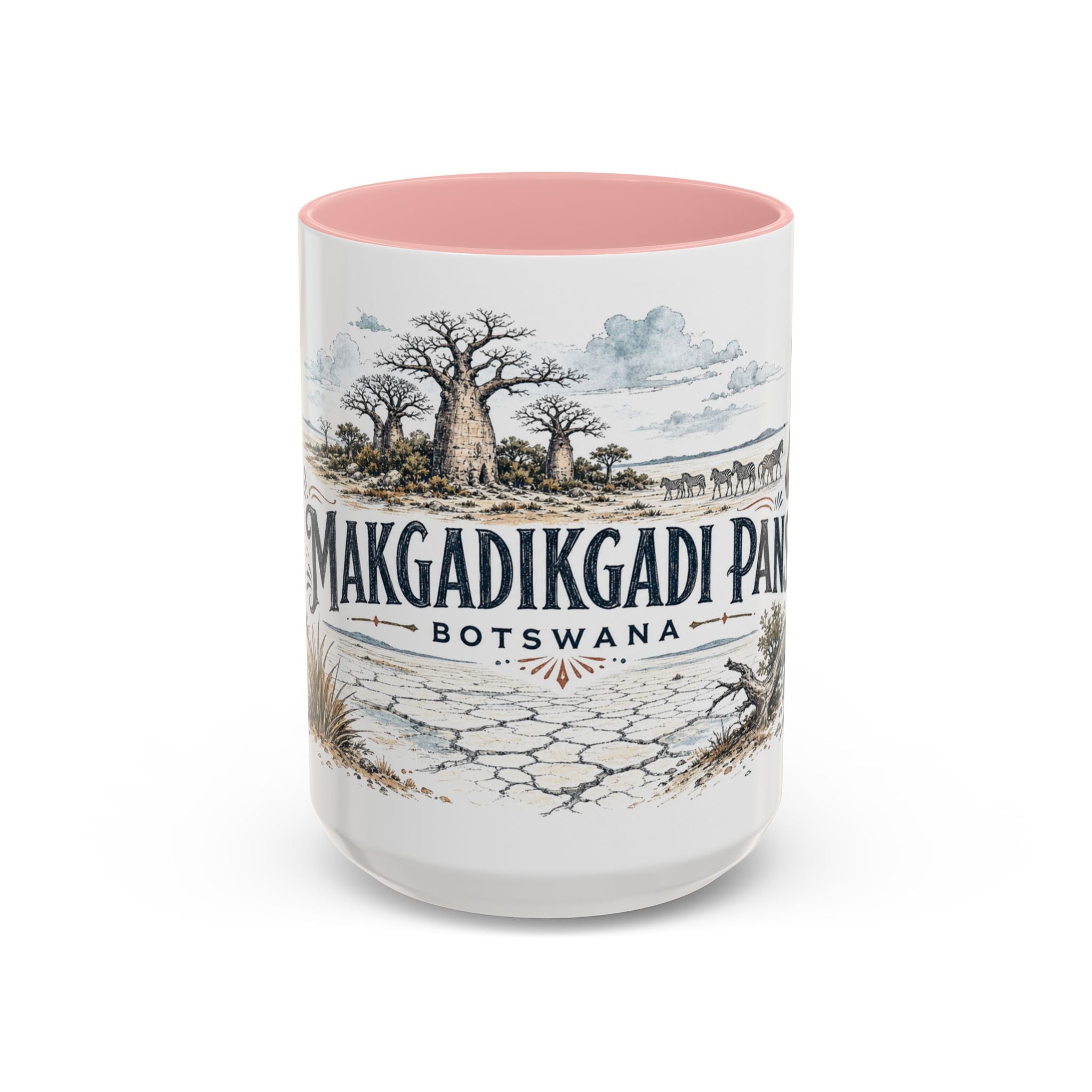 Makgadikgadi Pans Mug, Botswana Travel Souvenir, Bucket List Gift, Accent Ceramic Coffee Mug 11oz 15oz