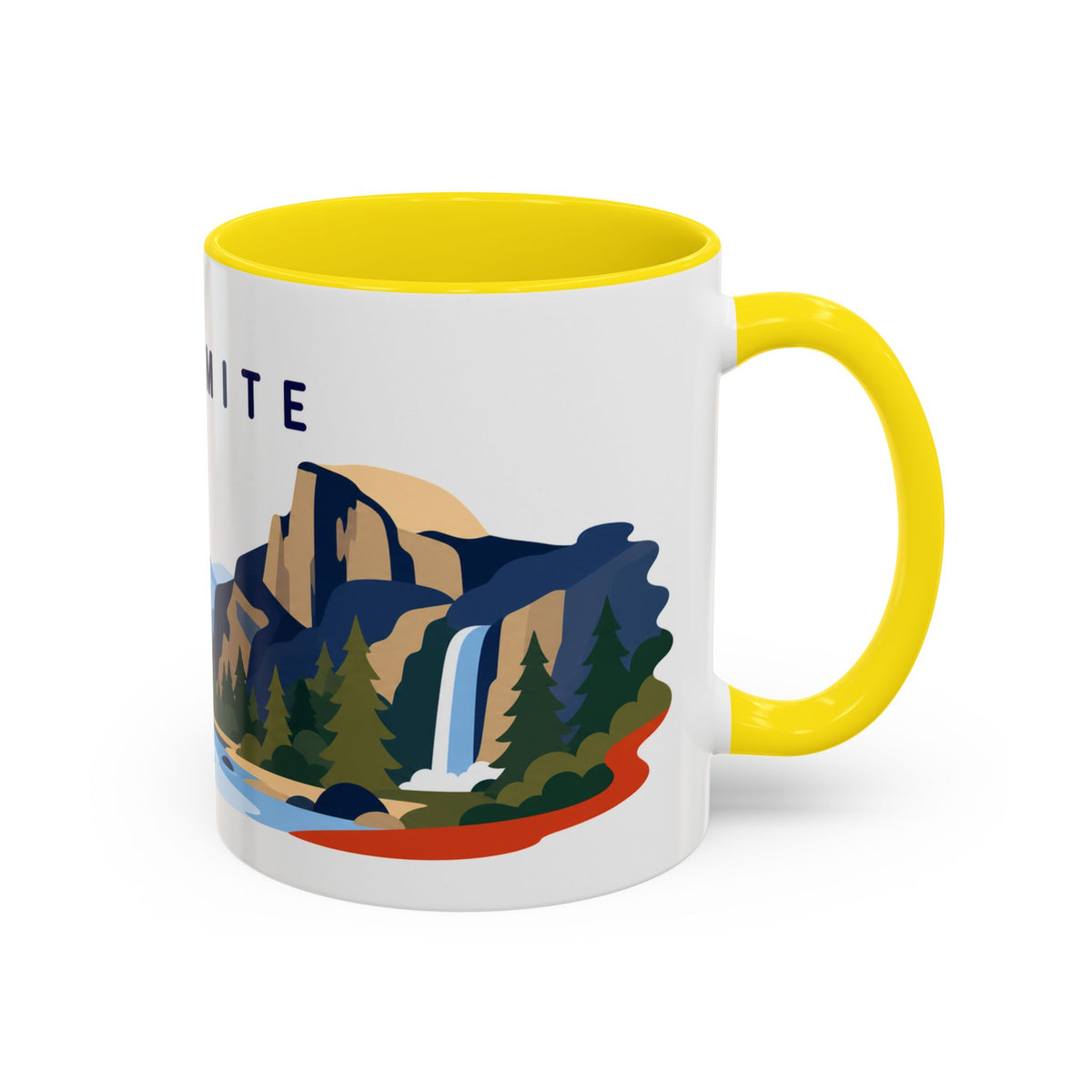 Yosemite Coffee Mug | Travel Destination Souvenir Gift | Accent Color Ceramic 11oz 15oz