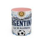 Argentina Soccer Coffee Mug | Soccer Fan Gift | Accent Color Ceramic 11oz 15oz Match Day Cup