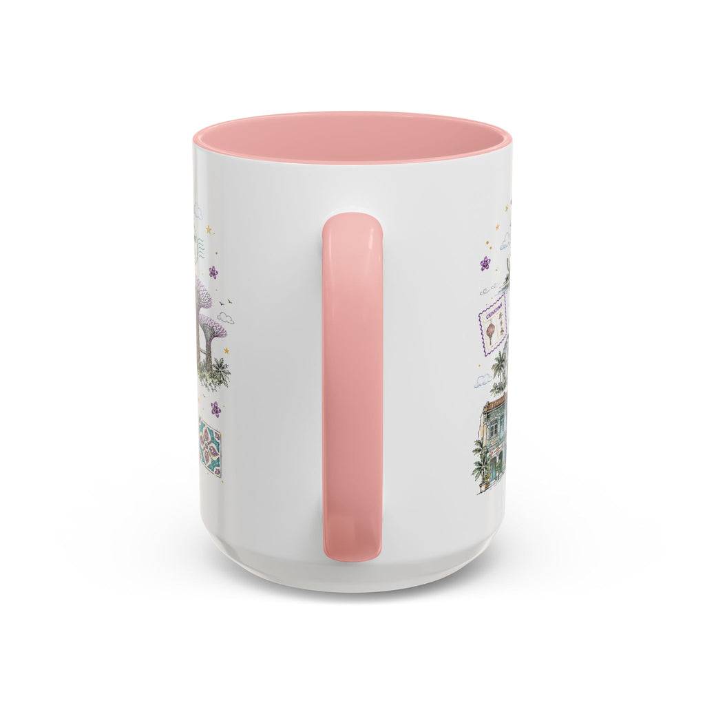 Singapore Coffee Mug | Asia Souvenir Travel Gift | Accent Color Ceramic 11oz 15oz