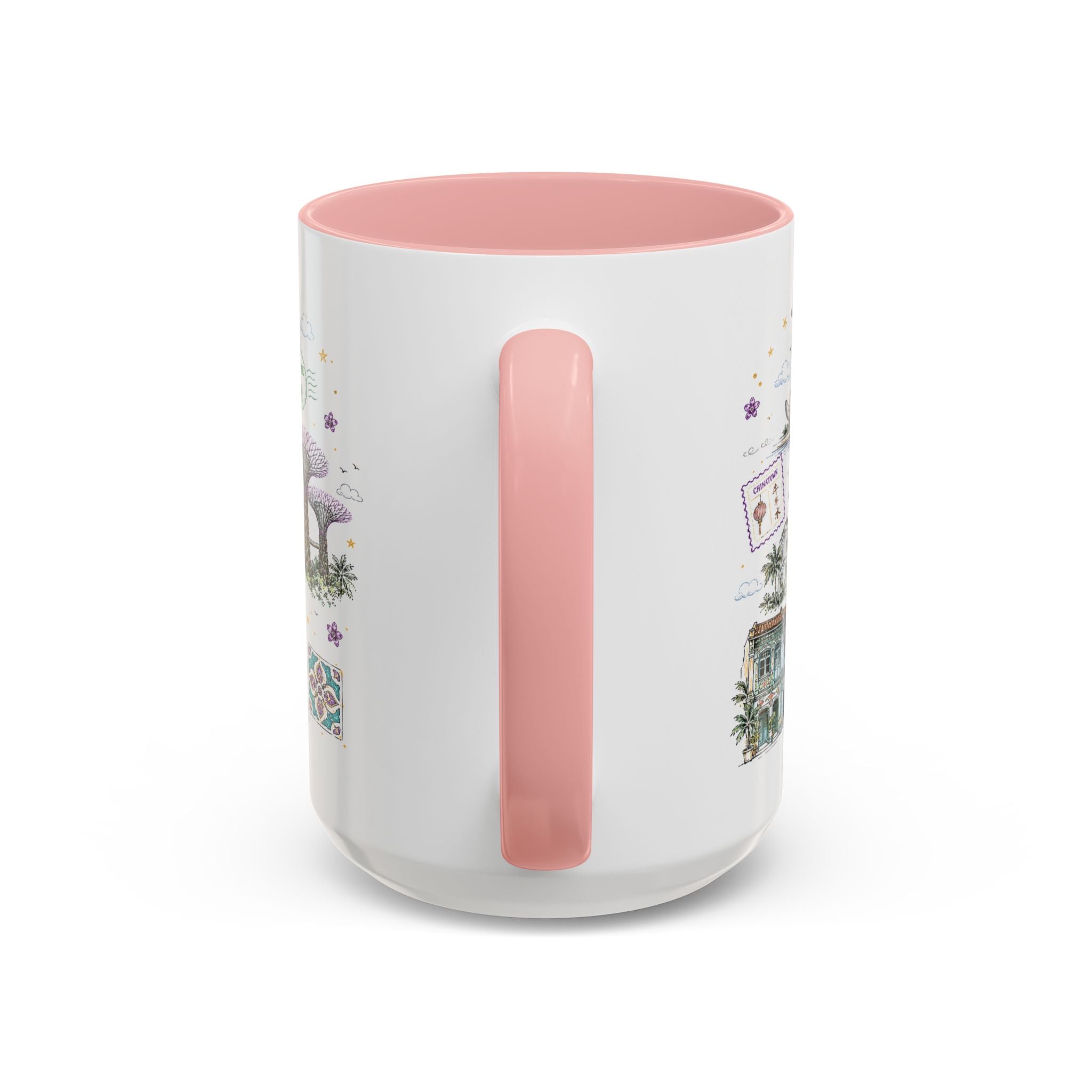 Singapore Coffee Mug | Asia Souvenir Travel Gift | Accent Color Ceramic 11oz 15oz