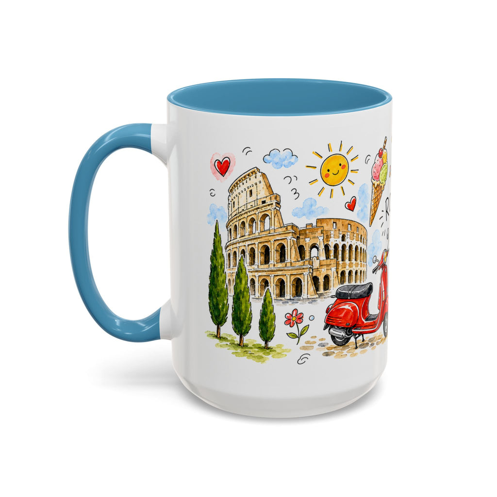 Rome Travel Mug | European City Souvenir Accent Coffee Mug | 11oz 15oz Ceramic Cup
