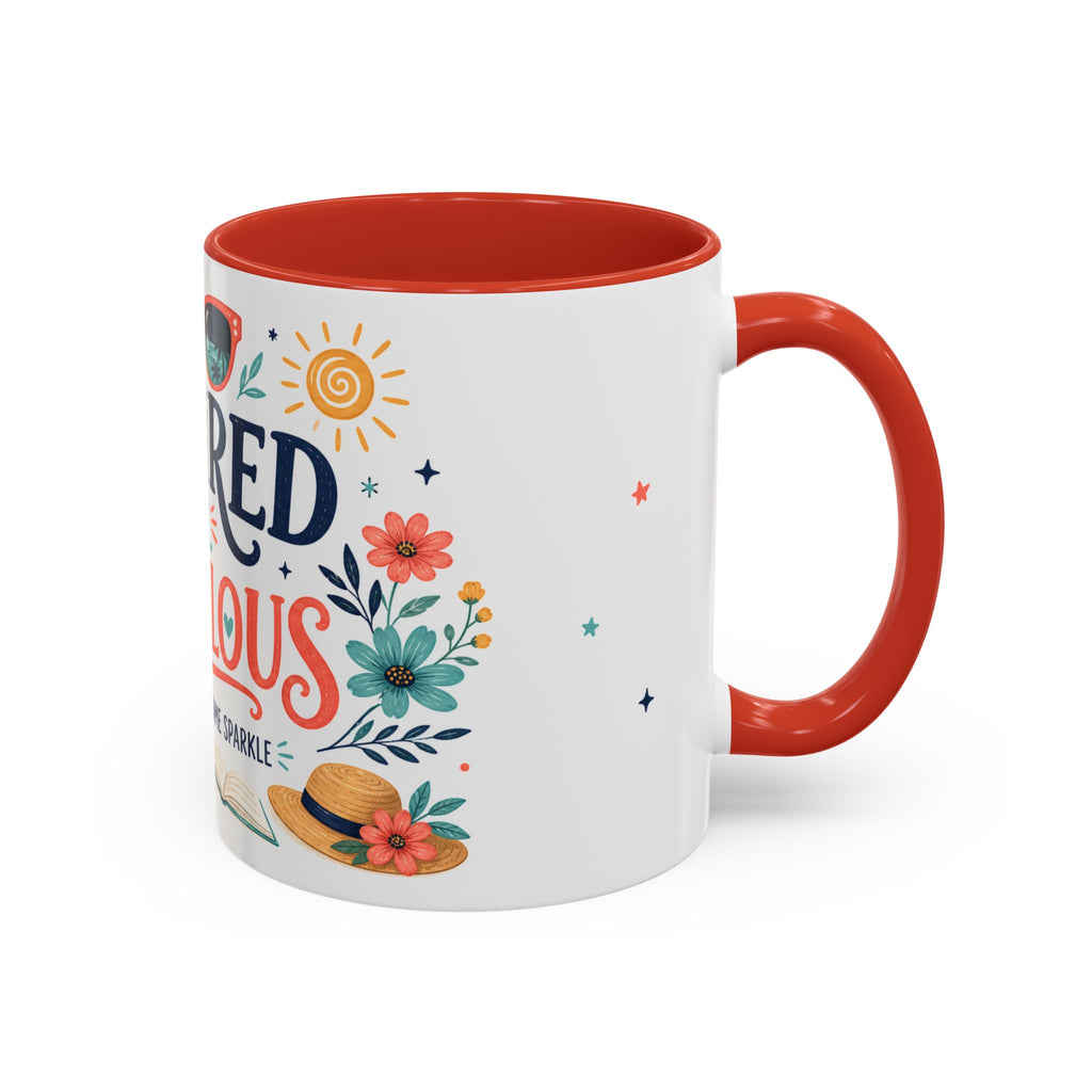 Retired And Fabulous Coffee Mug | Retirement Gift For Women Men | Accent Color Ceramic 11oz 15oz