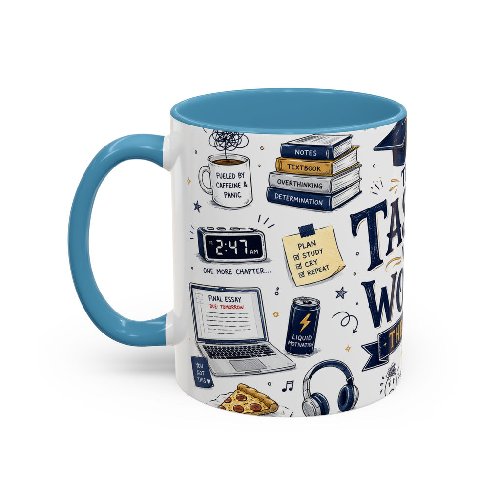 The Tassel Was Worth the Hassle Coffee Mug | Funny Graduation Gift 2026 | Accent Color Ceramic 11oz 15oz