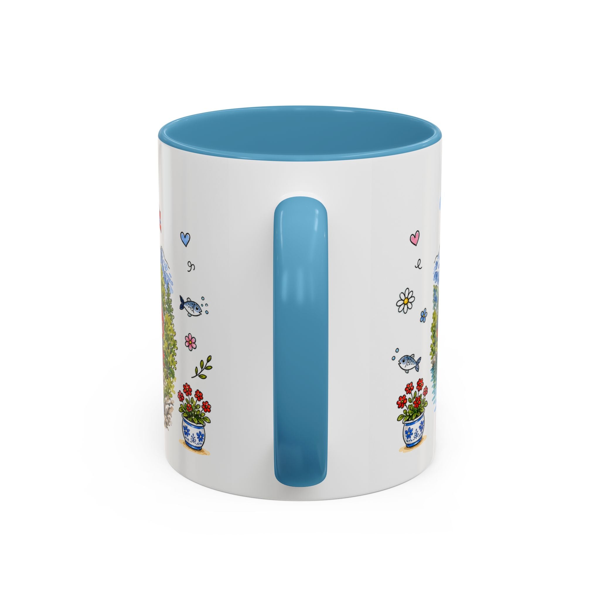 Reine Illustrated Travel Mug | Norway Souvenir Accent Coffee Mug | 11oz 15oz Ceramic Cup