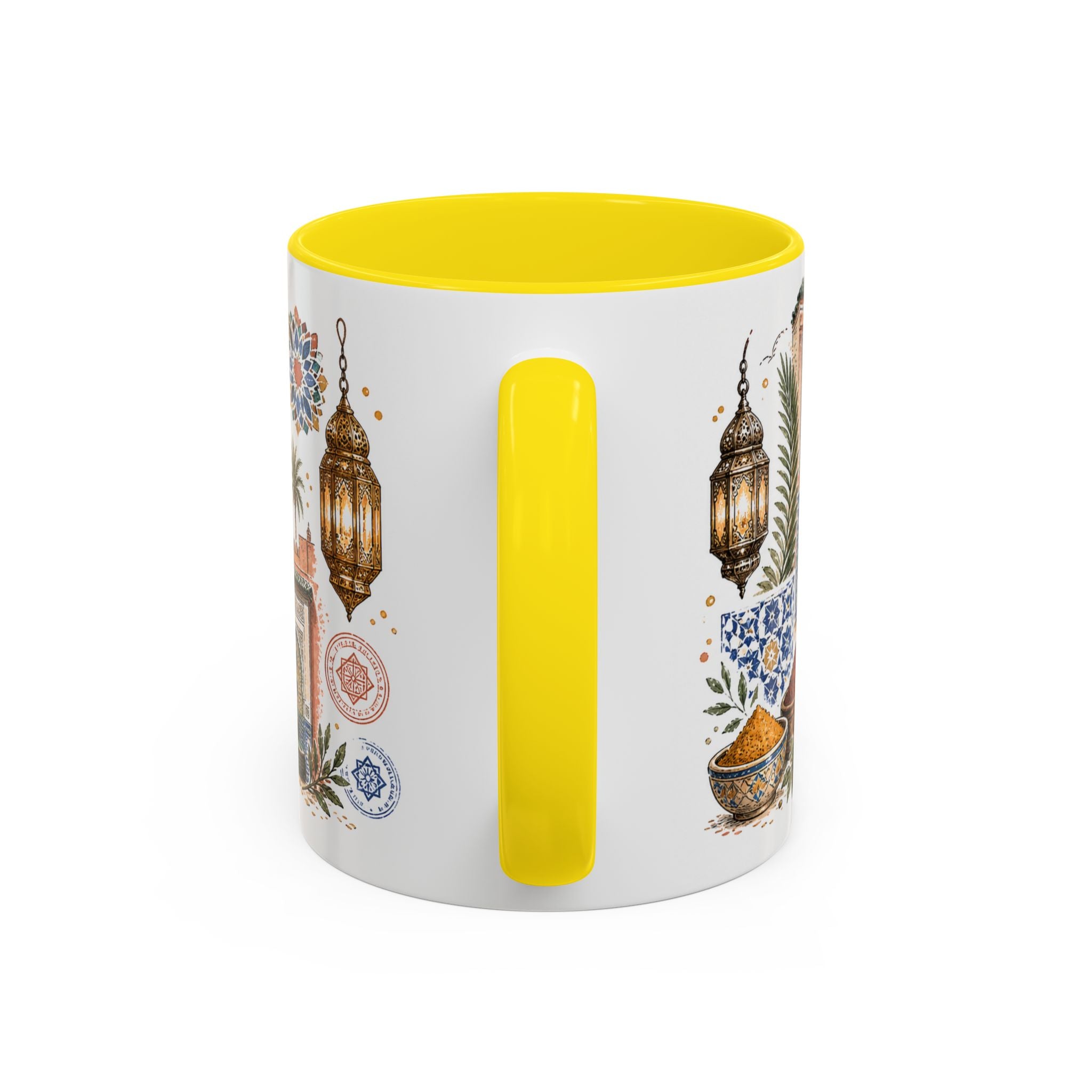 Marrakech Medina Coffee Mug | Travel Destination Souvenir Gift | Accent Color Ceramic 11oz 15oz