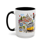 Lisbon Travel Mug | European City Souvenir Accent Coffee Mug | 11oz 15oz Ceramic Cup