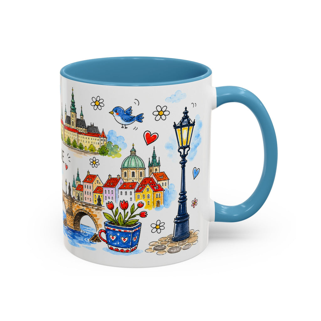 Prague Travel Mug | European City Souvenir Accent Coffee Mug | 11oz 15oz Ceramic Cup