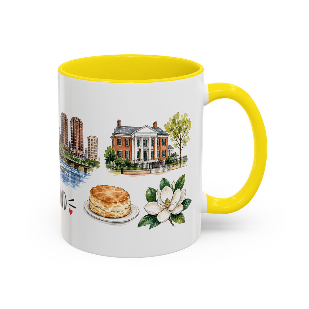Richmond Illustrated Travel Mug | City Souvenir Accent Coffee Mug | 11oz 15oz Ceramic Cup