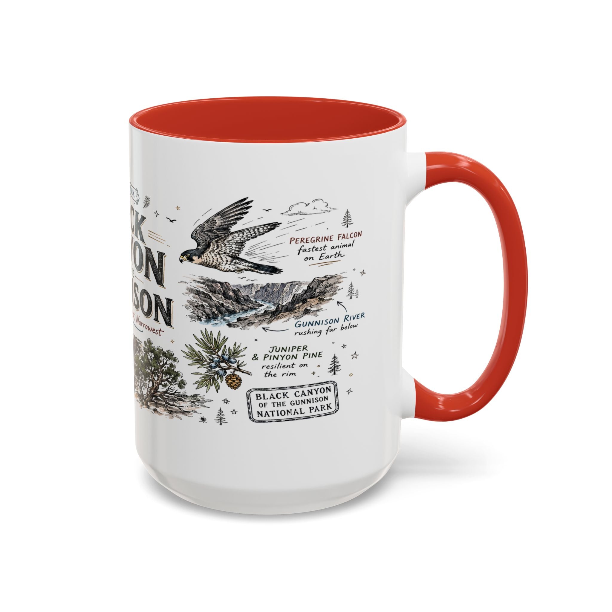 Black Canyon of the Gunnison National Park Coffee Mug | Colorado Deep Canyon Hiking Gift | Accent Color Ceramic 11oz 15oz